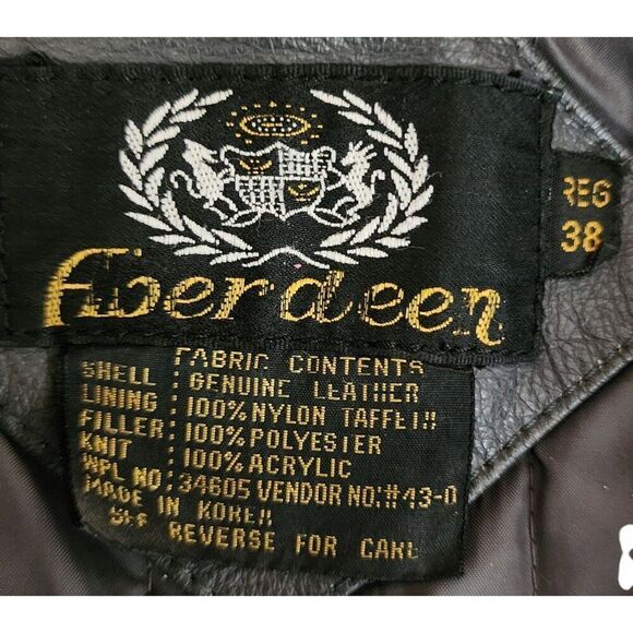 Vintage 80s Cafe Racer Leather Bomber Jacket Mens Size M Gray - Picture 8 of 9